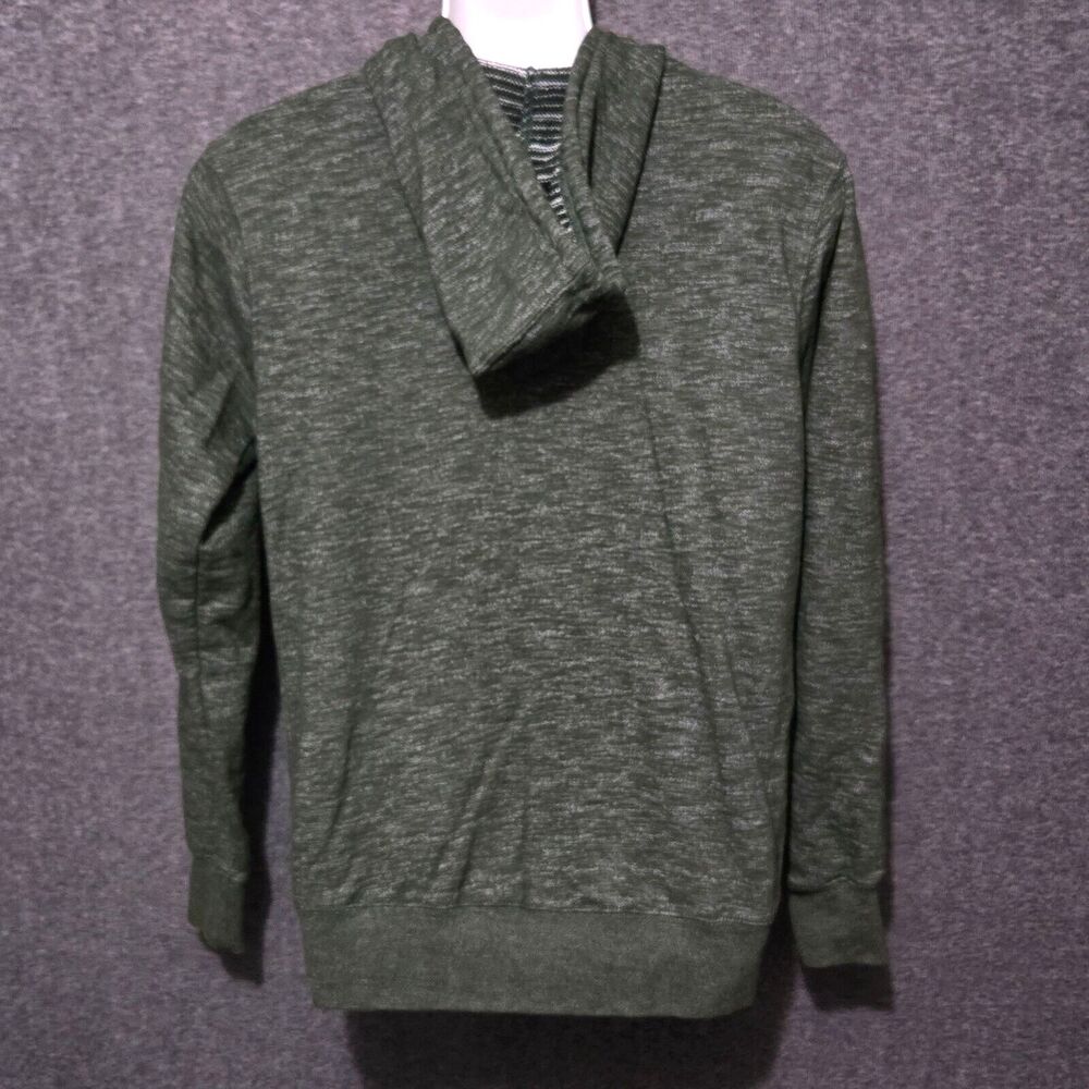 Wellen Full Zip Hoodie Mens Medium Green Heathered Terry Logo Sweatshirt Jacket - Picture 5 of 10